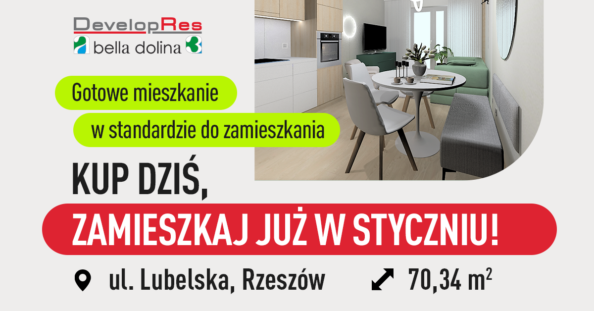 Kup dziś, zamieszkaj w styczniu! Gotowe mieszkanie na sprzedaż.