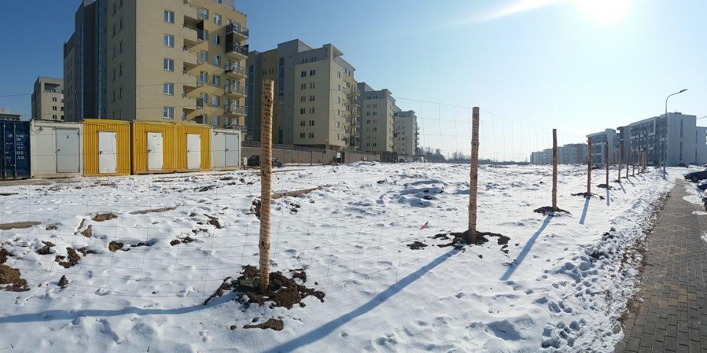 Osiedle Zawiszy w zimowej scenerii